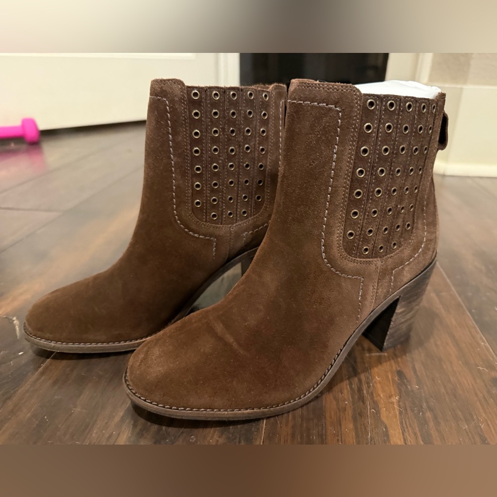 Trask Brown Suede Booties